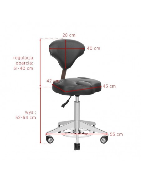 TABORET KOSMETYCZNY AZZURRO 156F BUMP-UP BIAŁY 