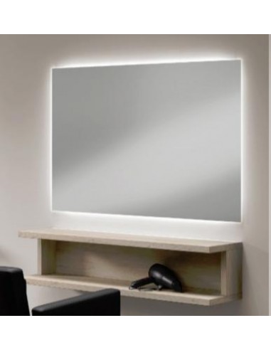 Arbetsplats Spegel DIP med LED färgval Ek Grå