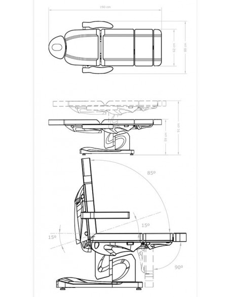 Kosmetikliege Mizar 4 motorig & Frotteebezug