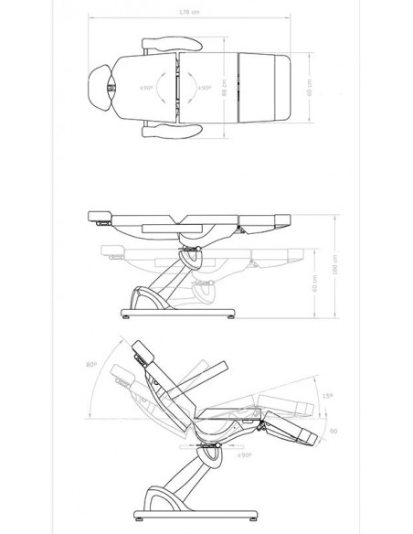 Behandlungsliege ATIK mit 4 Motoren inkl Frotteebezug