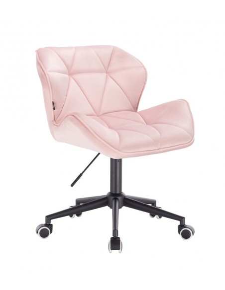 Arbetsstol velour rosa svart Hjul H 40-55 cm