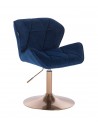 Stuhl Jeanne mit goldenem Fuss Höhe: 40 - 54 cm Blau