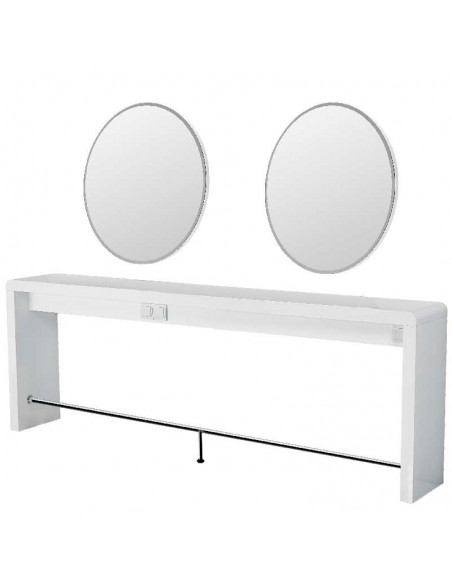 Dubbel Arbetsplats REFLECTION ll med rund spegel