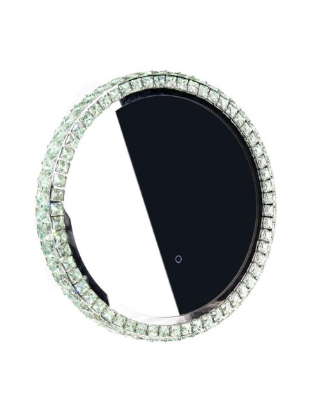 Frisörspegel med Kristaller & LED,   65 x 65 cm