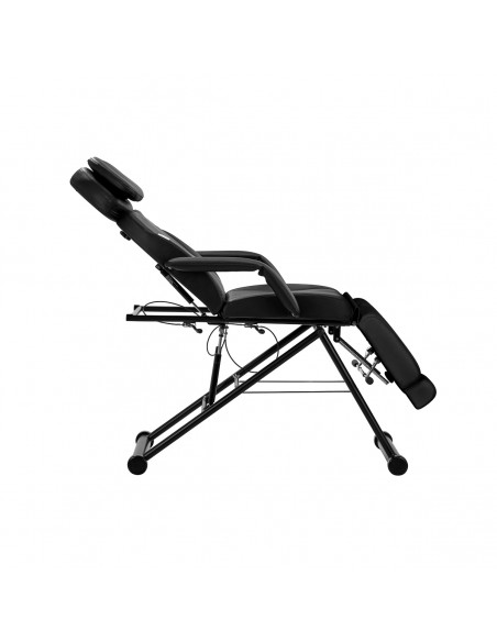 Behandlingsstol manuell i svart, många inställningar, Höjd: 73 cm
