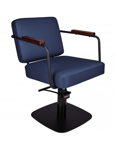 Frisörstol ENZO blå med svart base Made in Europe