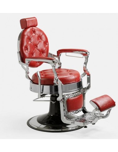 Barber Chair MACK i röd silver